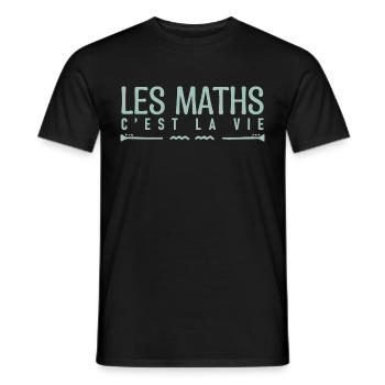 Les maths c'est la vie. cadeau mathématicien. - T-shirt homme - noir - Devant - AI Model Male 178 light (178cm)