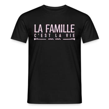 La famille c'est la vie. cadeau familiale. - T-shirt homme - noir - Devant - AI Model Male 178 light (178cm)
