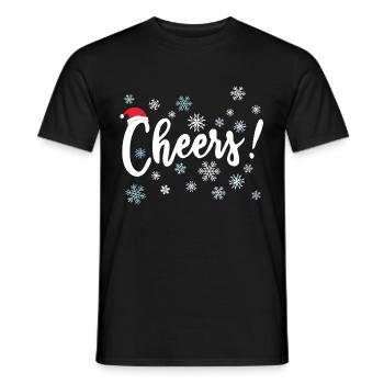 Cheers Merry Xmas Christmas Cheer - Men's T-Shirt - black - Front - AI Model Male 178 light (178cm)