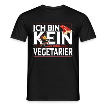 Grillkönig Carnivore Fleischesser Kein Vegetarier - Männer T-Shirt - Schwarz - Vorne - AI Model Male 178 light (178cm)
