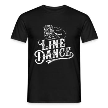 Line Dance Group Training My Dance Sport - Men's T-Shirt - black - Front - AI Model Male 178 light (178cm)