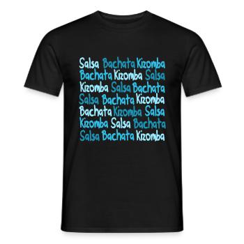 Salsa Bachata Kizomba chemise bleue - Mambo de New York - T-shirt homme - noir - Devant - AI Model Male 178 light (178cm)