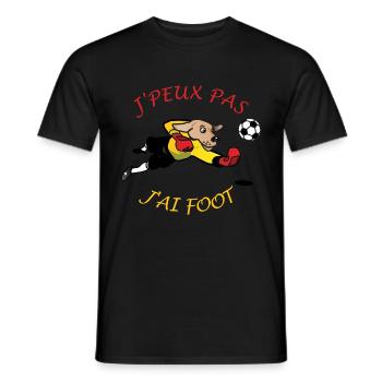 J'peux pas j'ai foot - T-shirt homme - noir - Devant - AI Model Male 178 light (178cm)