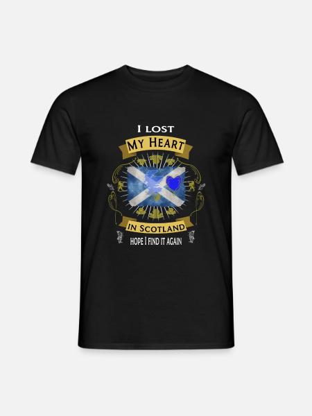 Schottland - Herz in Schottland verloren... - Männer T-Shirt - Schwarz