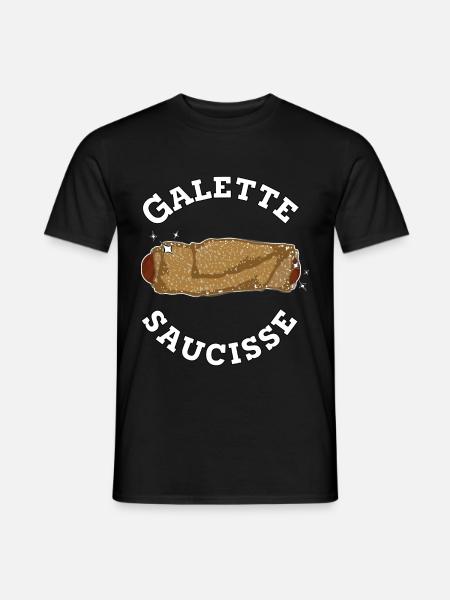 saucisse bretonne - T-shirt homme - noir
