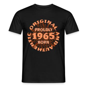 100 Prozent Original Authentisch 1965 - Männer T-Shirt - Schwarz - Vorne - AI Model Male 178 light (178cm)
