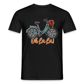 Oh La La - Vélo Français - T-shirt homme - noir - Devant - AI Model Male 178 light (178cm)