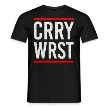 Currywurst design in HipHop Style - Men's T-Shirt - black - Front - AI Model Male 178 light (178cm)