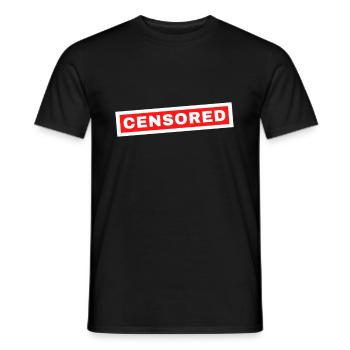 Censored Shirt Font - Men's T-Shirt - black - Front - AI Model Male 178 light (178cm)