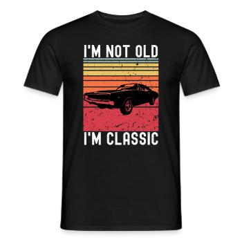 Classic Car - Men's T-Shirt - black - Front - AI Model Male 178 light (178cm)