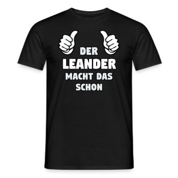 LEANDER Vorname Name Lustig Spruch - Männer T-Shirt - Schwarz - Vorne - AI Model Male 178 light (178cm)