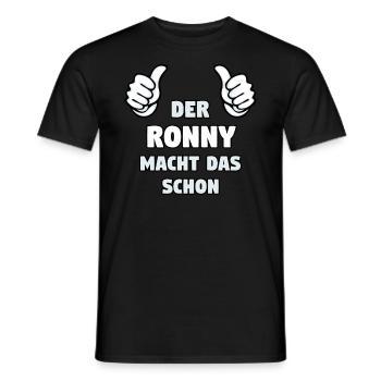 RONNY Vorname Name Lustig Spruch - Männer T-Shirt - Schwarz - Vorne - AI Model Male 178 light (178cm)
