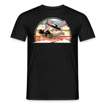 Skydiving Parachuting Parachute - Men's T-Shirt - black - Front - AI Model Male 178 light (178cm)