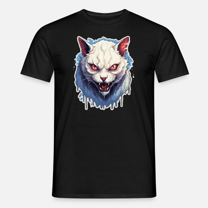 Katze Horror Halloween - Männer T-Shirt - Schwarz