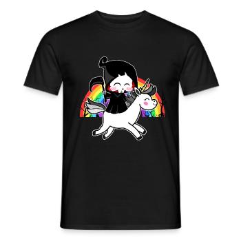 Death Is Magic - Unicorn Grim Reaper Rainbow - Men's T-Shirt - black - Front - AI Model Male 178 light (178cm)