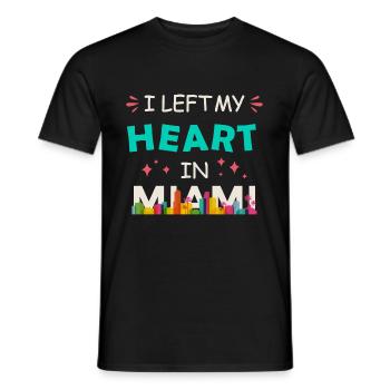 I left my heart in Miami - Men's T-Shirt - black - Front - AI Model Male 178 light (178cm)