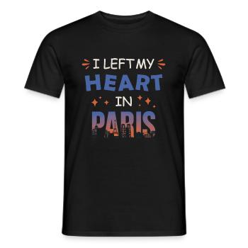 J’ai laissé mon cœur à Paris - T-shirt homme - noir - Devant - AI Model Male 178 light (178cm)
