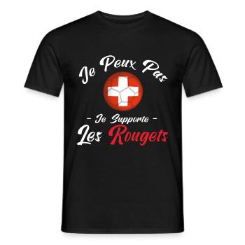 je peux pas je supporte les Rougets. suisse - T-shirt homme - noir - Devant - AI Model Male 178 light (178cm)