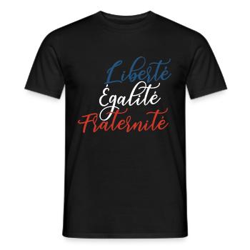 Liberté Égalité Fraternité - Men's T-Shirt - black - Front - AI Model Male 178 light (178cm)