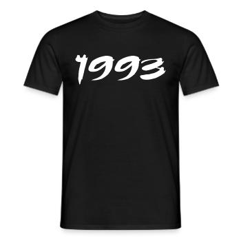 1993 Gift 32nd Anniversary 1993 Retro 1993 - Men's T-Shirt - black - Front - AI Model Male 178 light (178cm)