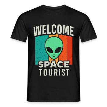 Welcome Space Tourist Alien Design - Männer T-Shirt - Schwarz - Vorne - AI Model Male 178 light (178cm)