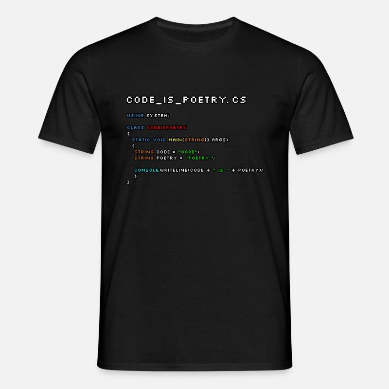 Code is poetry.cs - Men's T-Shirt - black