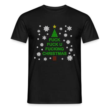 Vas te faire encule Noël / Noël / Noël - T-shirt homme - noir - Devant - AI Model Male 178 light (178cm)