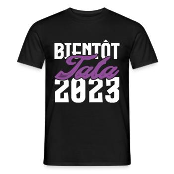 Cadeau Annonce grossesse bientôt Tata 2023. Tante. - T-shirt homme - noir - Devant - AI Model Male 178 light (178cm)