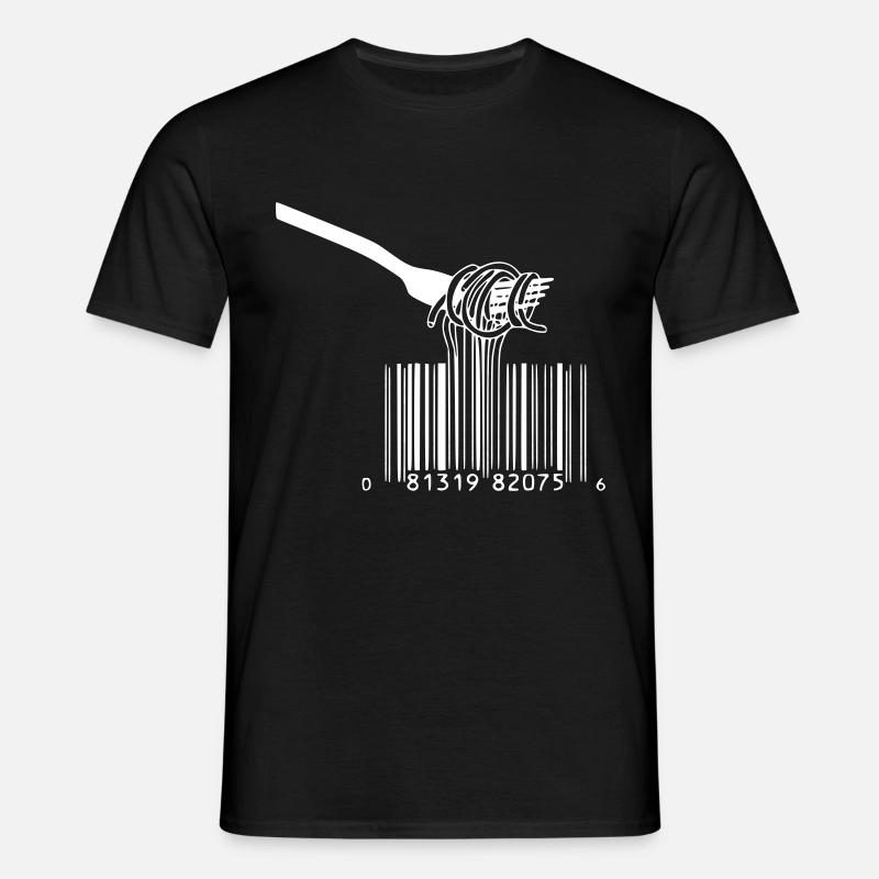 barcode gabel spaghetti - Männer T-Shirt - Schwarz