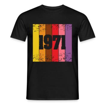 1971 - Men's T-Shirt - black - Front - AI Model Male 178 light (178cm)