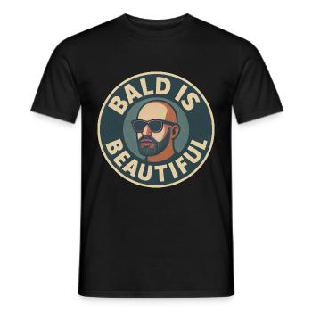 Men's Bald Gift Idea Bald Is Beautiful - Men's T-Shirt - black - Front - AI Model Male 178 light (178cm)