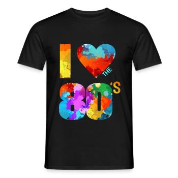 J'aime les années 80 - T-shirt homme - noir - Devant - AI Model Male 178 light (178cm)
