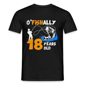 18 Jahre alt, Fischer Angler Geburtsspruch - Männer T-Shirt - Schwarz - Vorne - AI Model Male 178 light (178cm)