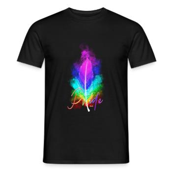 Gay Pride Rainbow Unice Feather lgbt - Men's T-Shirt - black - Front - AI Model Male 178 light (178cm)
