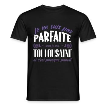 Je ne suis pas parfait mais je suis Toulousain - T-shirt homme - noir - Devant - AI Model Male 178 light (178cm)