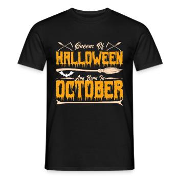 Halloween queens were born in October - Men's T-Shirt - black - Front - AI Model Male 178 light (178cm)