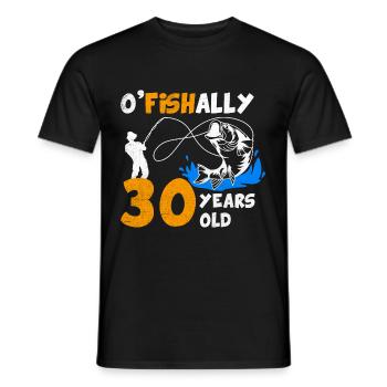 30 Jahre alt, Fischer Angler Geburtsspruch - Männer T-Shirt - Schwarz - Vorne - AI Model Male 178 light (178cm)