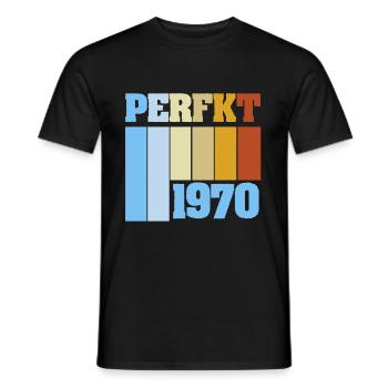 1970 - Männer T-Shirt - Schwarz - Vorne - AI Model Male 178 light (178cm)