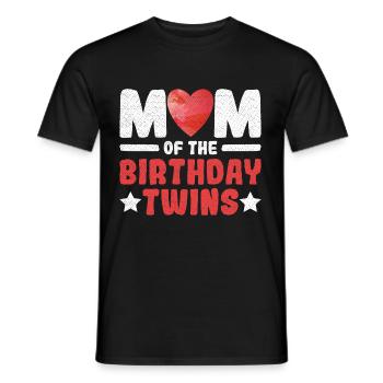 Mom of the Birthday Twins Zitat für eine Mutter - Männer T-Shirt - Schwarz - Vorne - AI Model Male 178 light (178cm)