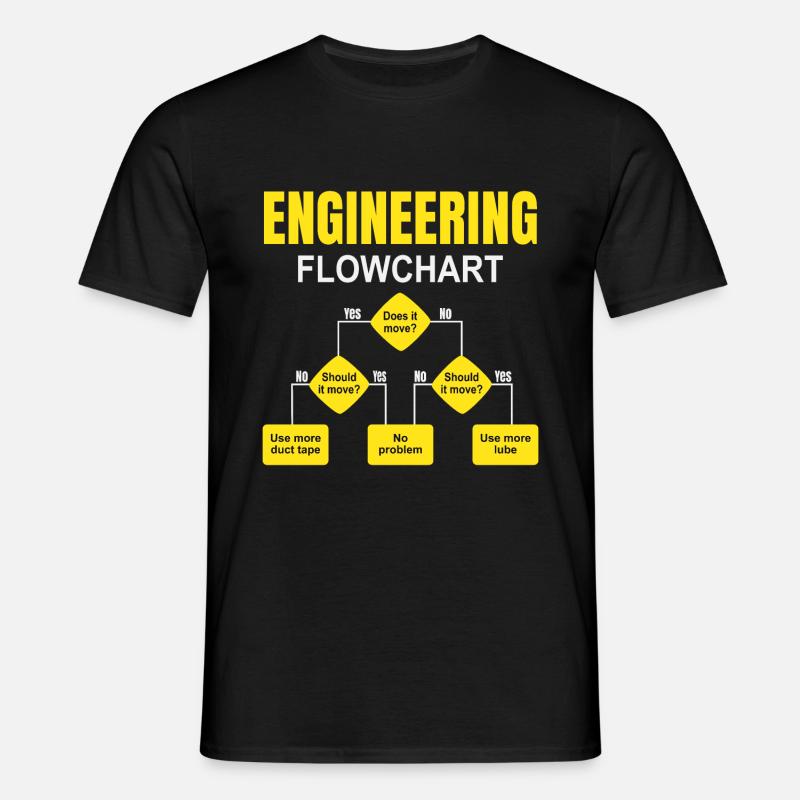 Engineering Flowchart Engineer - Men's T-Shirt - black