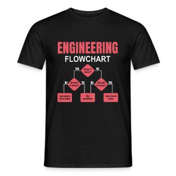 Engineering Flowchart Engineer - Men's T-Shirt - black - Front - AI Model Male 178 light (178cm)