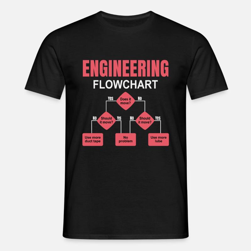 Engineering Flowchart Engineer - Men's T-Shirt - black