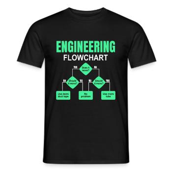 Engineering Flowchart Engineer - Men's T-Shirt - black - Front - AI Model Male 178 light (178cm)