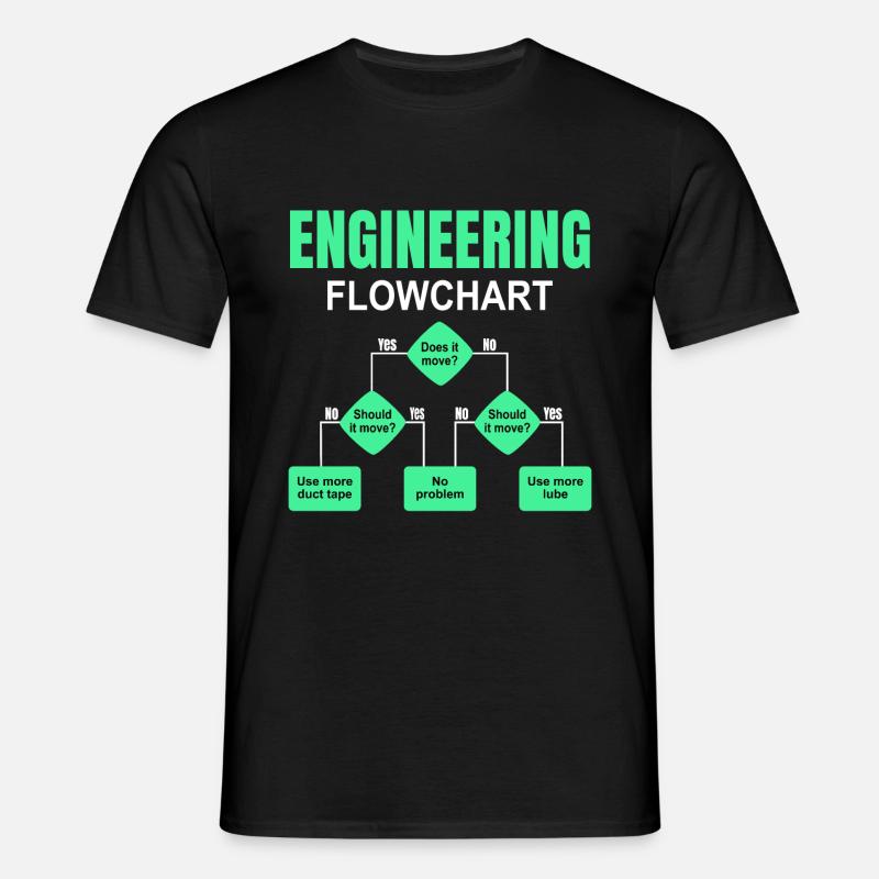 Engineering Flowchart Engineer - Men's T-Shirt - black