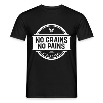 No Grains No Pains - Männer T-Shirt - Schwarz - Vorne - AI Model Male 178 light (178cm)