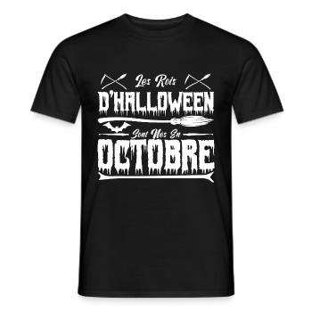 les roi d’Halloween sont nés en octobre0 - T-shirt homme - noir - Devant - AI Model Male 178 light (178cm)