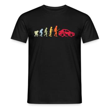 E-Car Electric Car Evolution - Men's T-Shirt - black - Front - AI Model Male 178 light (178cm)