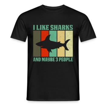 I Like Sharks - Männer T-Shirt - Schwarz - Vorne - AI Model Male 178 light (178cm)