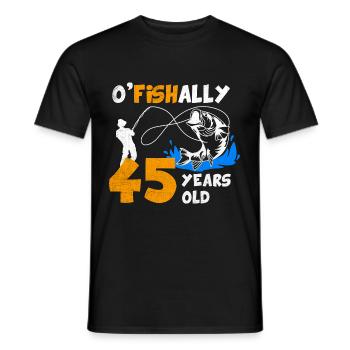 45 Jahre alt, Fischer Angler Geburtsspruch - Männer T-Shirt - Schwarz - Vorne - AI Model Male 178 light (178cm)