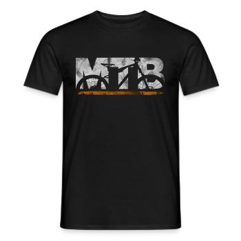 MTB Mountain Bike Mountain Biker Bike Used Look - Men's T-Shirt - black - Front - AI Model Male 178 light (178cm)